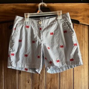 Crown and Ivy Crab Blue White Striped Caroline crab embroidered Shorts Size 2